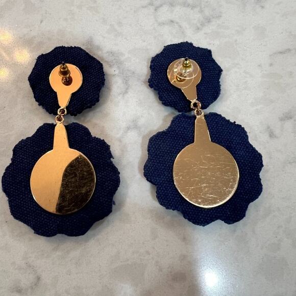 Blue Beaded post earrings - Picture 4 of 8